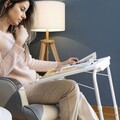 Masuta laterala pentru mic dejun / laptop, InnovaGoods, pliabila, reglabila,  53x39x70 cm