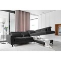 Coltar extensibil dreapta 4 locuri ELTAP, RT-06NU, Noble, 255x201x100 cm, lemn/poliester, gri inchis