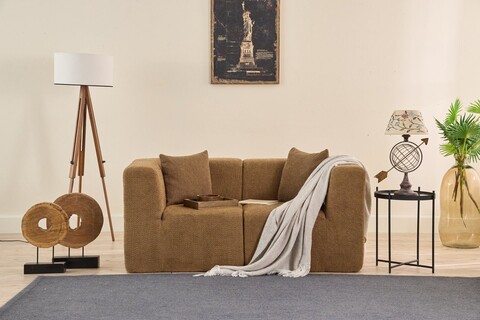 Canapea 2 locuri, Atelier del Sofa, 825BLC5409, Tesatura Chenille, Maro