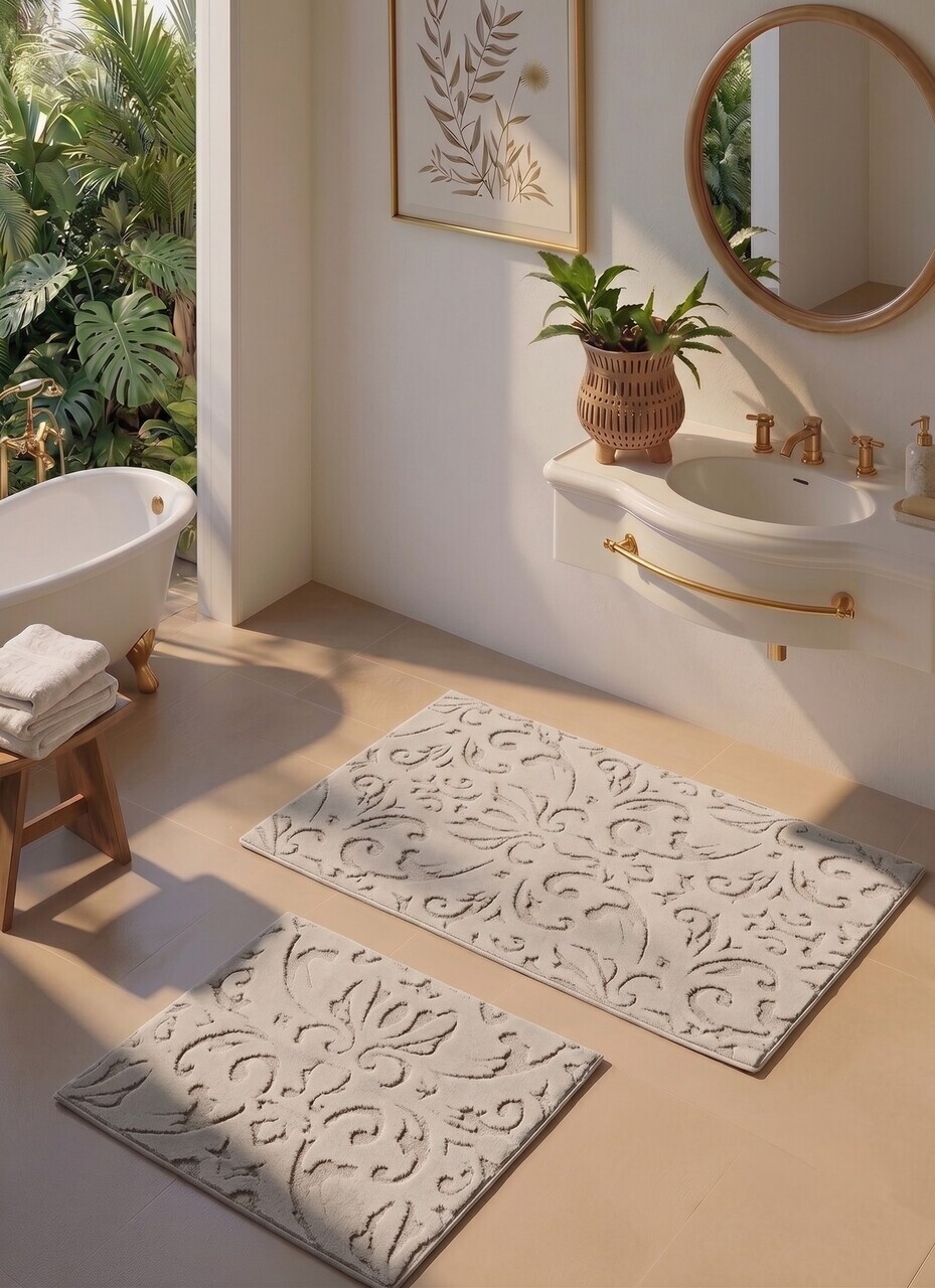 Set covorase de baie, L'essentiel Maison, Elena, Bej — imaginea 2