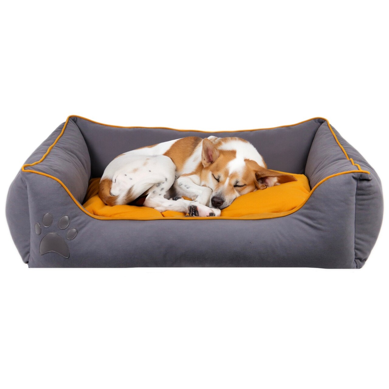 Pat pentru animale de companie, Paws &amp; Whiskers, Lucy Dog &amp; Cat M, Material exterior: 100% poliester, Gri/Muștar - view 2