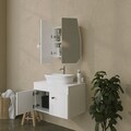 Dulap de baie, Neostill, Quartz Cabinet, 12x45x50 cm, 100% CARTON DURO, Alb