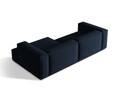 Coltar modular dreapta 4 locuri, Nuria-88, Micadoni Home, 292x147x72 cm, catifea, albastru inchis