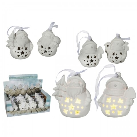 Set 2 decorațiuni lunimoase Ceramic