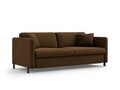 Canapea extensibila 3 locuri, Gloria, Micadoni Home, 206x102x88 cm, catifea, ciocolatiu