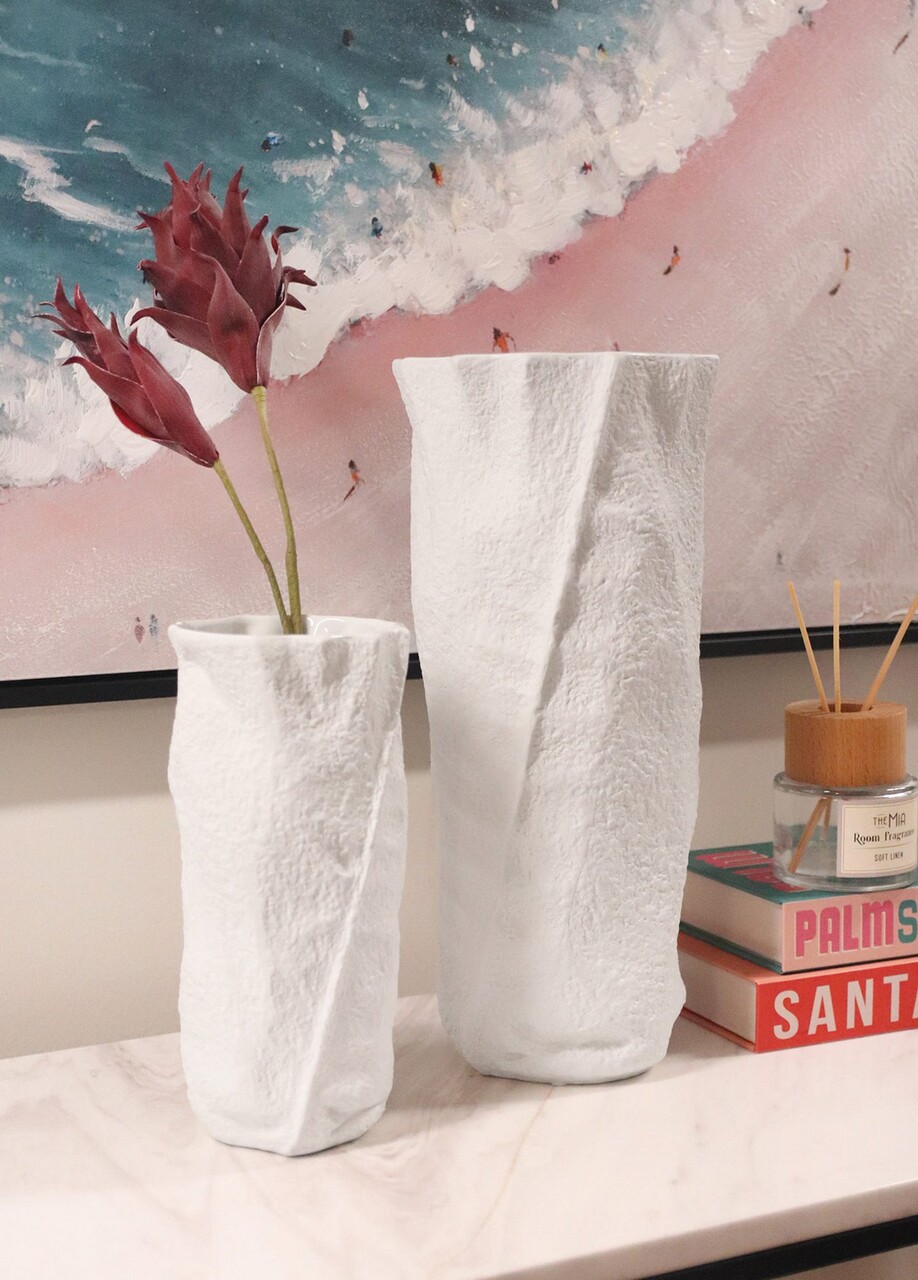 Vaza, LCA0039, 12x11x26 cm, Ceramica, Alb