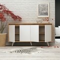 Bufet inferior Shans, Mod Design, 140x40x86 cm, natural/alb