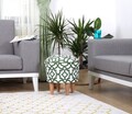 Taburet, Fluffe, 209FLF1219, Microfibra, Verde/Alb