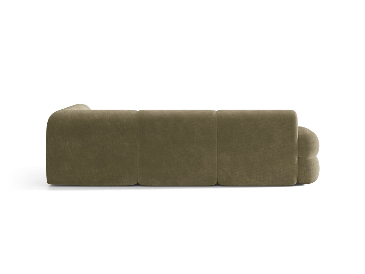 Coltar dreapta 5 locuri, Neo, Micadoni Home, 295x210x83 cm, tesatura Chenille, verde oliv deschis — imaginea 2