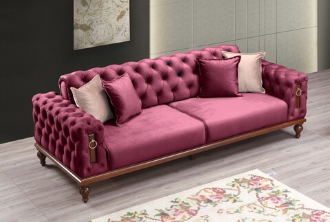 Canapea extensibila Dubai, Pandia Home, 240x95x75 cm, lemn, visiniu Canapele si coltare