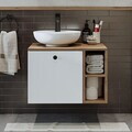 Dulap de baie cu chiuvetă, Hanah Home, 2455, MDF, Pin Atlantic / Alb
