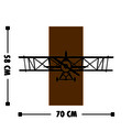 Decoratiune de perete, Teyyare, 50% lemn/50% metal, Dimensiune: 70 x 58 cm, Nuc / Negru
