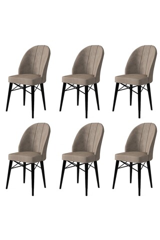 Set de scaune, Charlotte, Ritim, Metal, Cappuccino / Negru