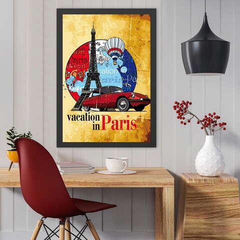 Tablou decorativ, Vacation In Paris (55 x 75), MDF , Polistiren, Multicolor Colton