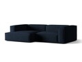 Coltar modular stanga 4 locuri, Nuria-88, Micadoni Home, 292x147x72 cm, catifea, albastru inchis