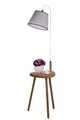 Lampadar cu masuta, Luin, 8273-2, E27, 60 W, metal/lemn/textil