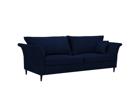 Canapea extensibila, Pivoine, Mazzini Sofas, 3 locuri, cu lada de depozitare, 245x95x98 cm, catifea, albastru regal