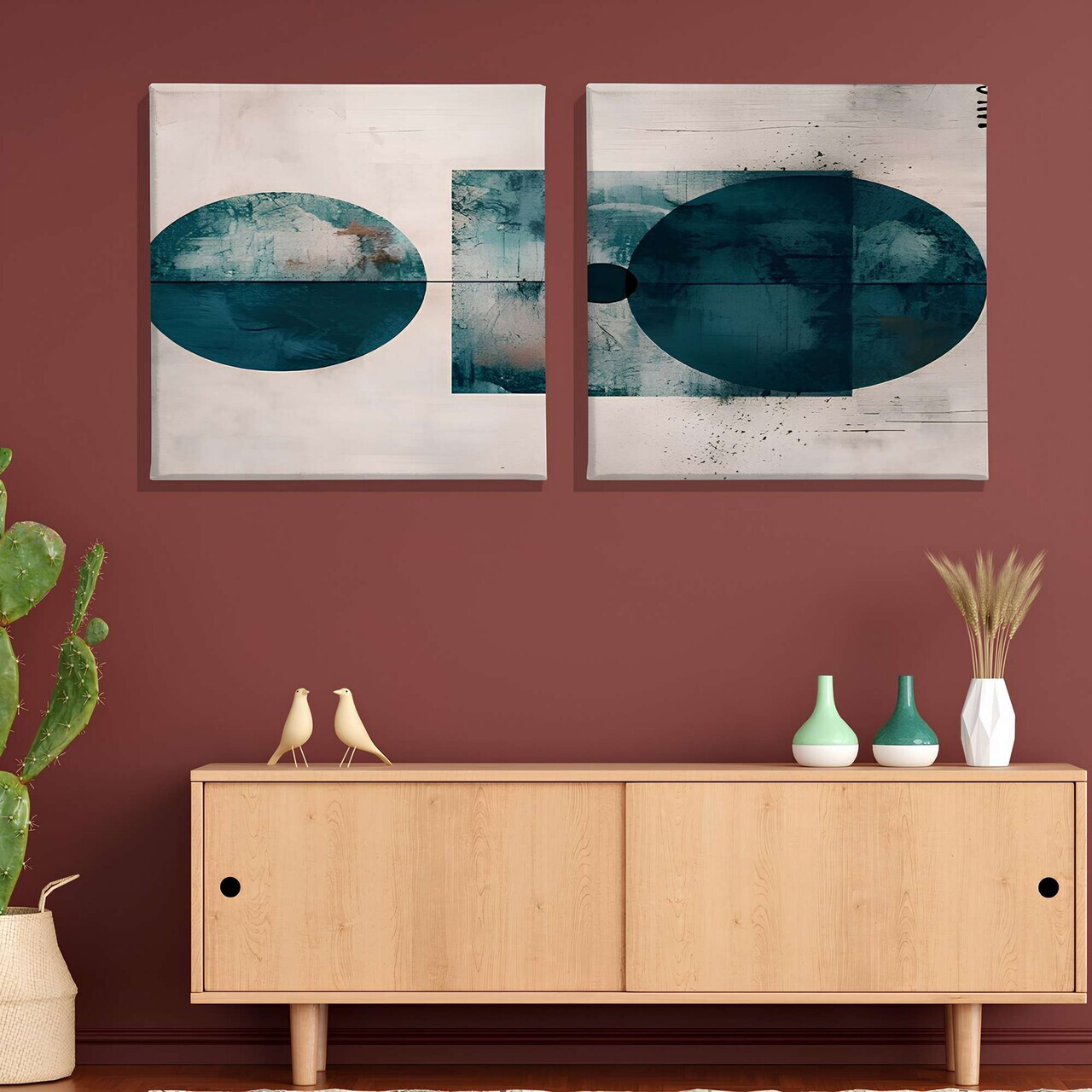Tablou decorativ, ASR_CNV2-14 50x50, Canvas, Lemn, Multicolor