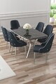 Set masa si scaune (7 piese), Hanah Home, Asel, Sonata / Crom / Antracit