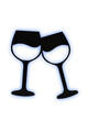 Decoratiune luminoasa LED, Wine Glasses, MDF, 60 LED-uri, Albastru