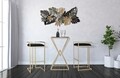 Scaun de bar Obix, Mauro Ferretti, 42x42x81 cm, catifea, negru/auriu