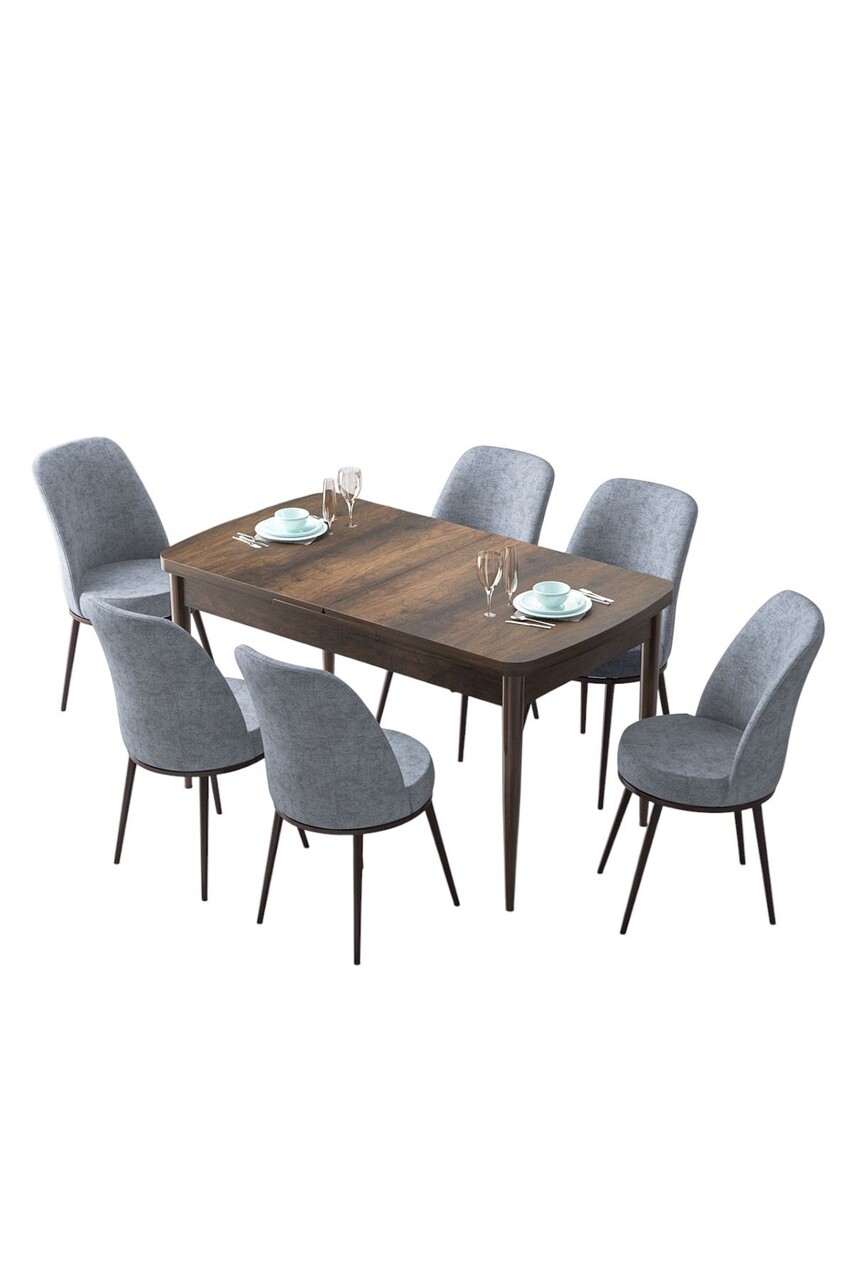 Set masa extensibila si scaune, Hanah Home, Zen, Baroc / Gri - view 2