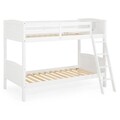 Set 2 paturi suprapuse 98x190 cm cu somiere incluse, Avatar,  L.202 l.106 H.156, lemn masiv de plop/mdf, alb