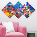 Set 4 tablouri decorative, 4MDF16007432015, MDF, Imprimat UV, Multicolor