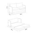 Canapea extensibilă cu 2 locuri, Futon, 859FTN2871, Metal , Verde petrol
