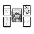 Set 5 tablouri decorative, SET_047, Lulu, 24x29 cm/34x44 cm, plastic