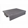 Canapea extensibila Alfi Grey 192x80x77 cm cu lada de depozitare, Jasmine Flower