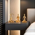 Set de obiecte decorative, Yoga, Poliester, Auriu