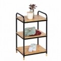 Etajera cu 3 rafturi Loft, Wenko, 33.5 x 42 x 69 cm, bambus/metal, natur/negru