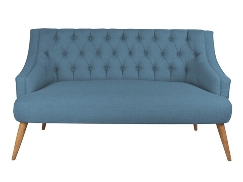 Canapea fixa Lamont, Zeon, 2 locuri, 140x74x80 cm, lemn, albastru inchis 140x74x80 imagine model 2022