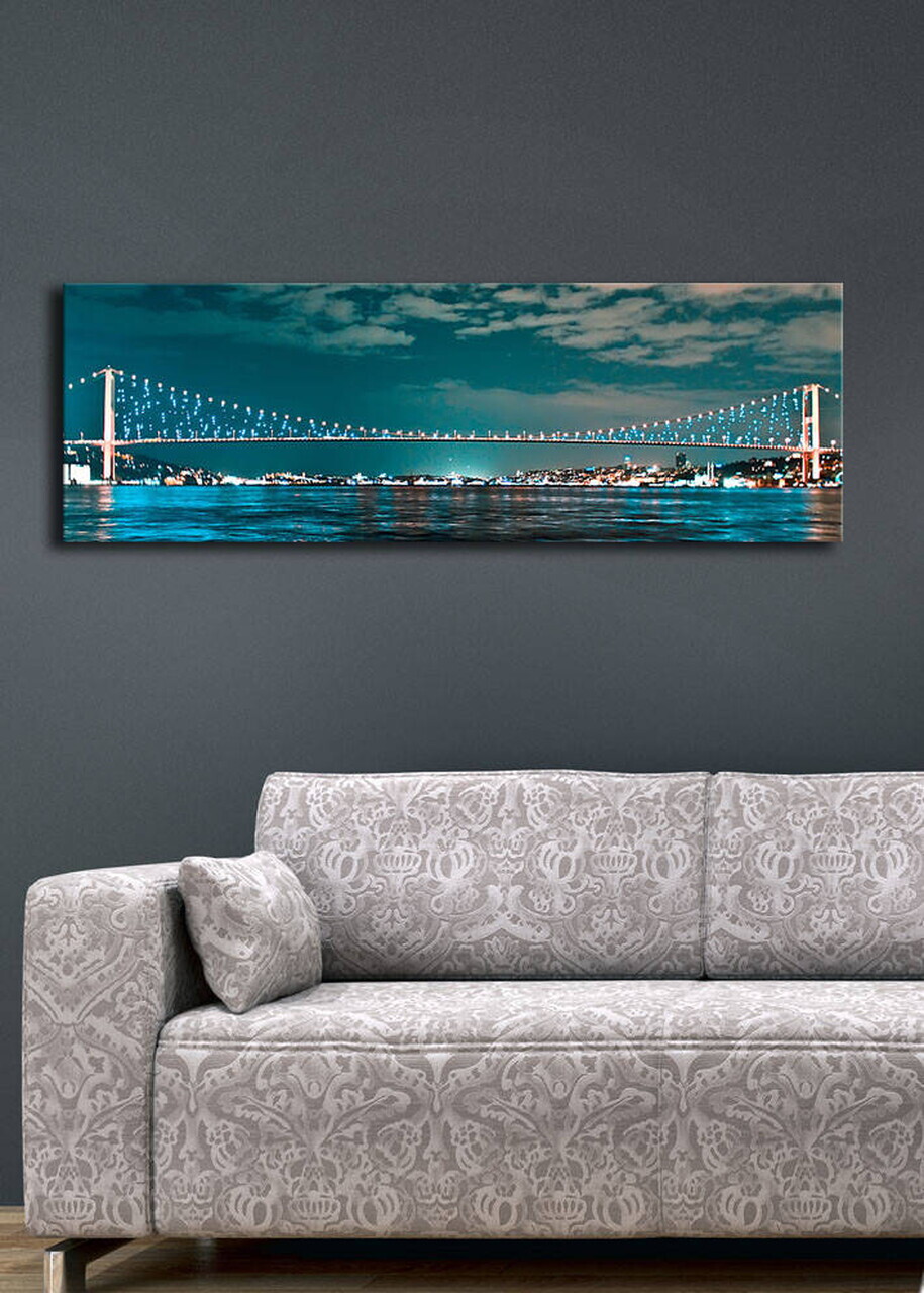 Tablou decorativ cu lumina LED, 3090DACT-16, PÂNZĂ DIN PIELE ÎNTOARSĂ, 30 x 90 cm, Multicolor — imaginea 2
