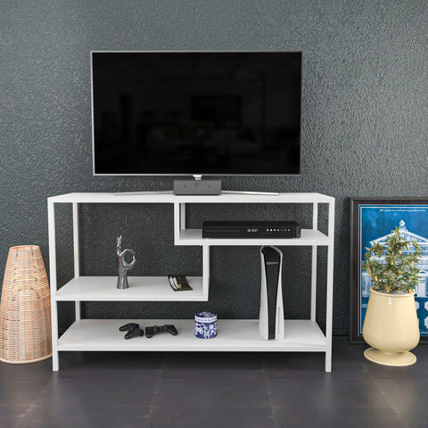 Comoda tv, retricy, robbins, 120x39x75 cm, pal, alb