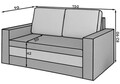 Canapea extensibila 2 locuri, ELTAP, Wave, 150x90x90 cm, lemn/poliester, gri