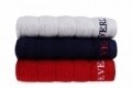 Set 3 prosoape de maini Beverly Hills Polo Club, 50x90 cm, 100% bumbac, Dark Blue/White/Red