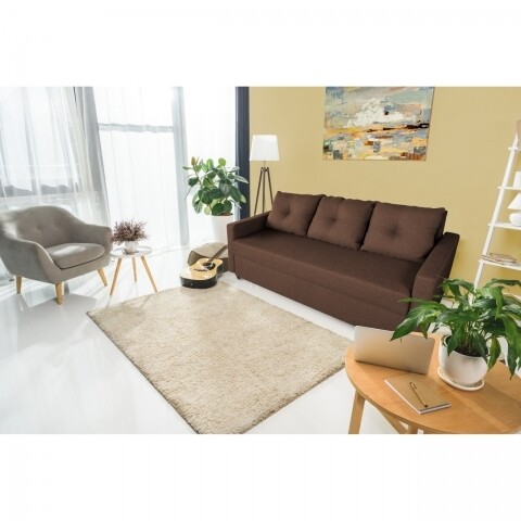 Canapea Extensibila Firenze Lux Dark Chocolate 218x85x85 cm + lada de depozitare, maro Bedora Homedepo.ro