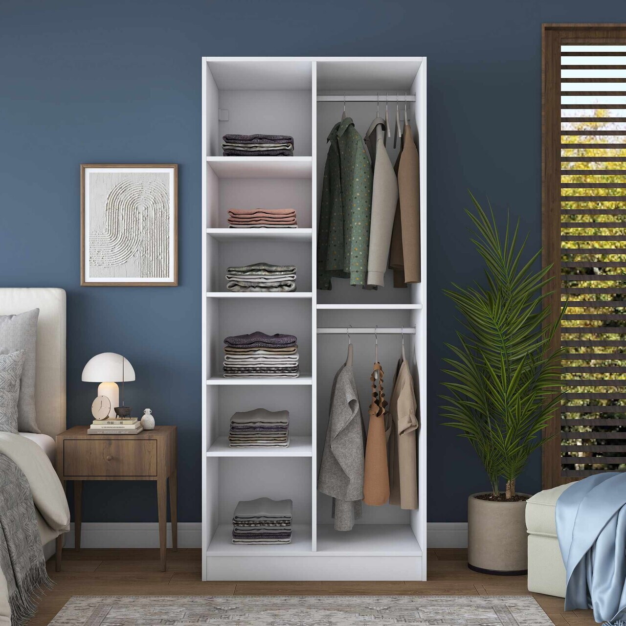 Dulap pentru haine, Hanah Home, BA300, 90x210x57.5 cm, Alb — imaginea 4