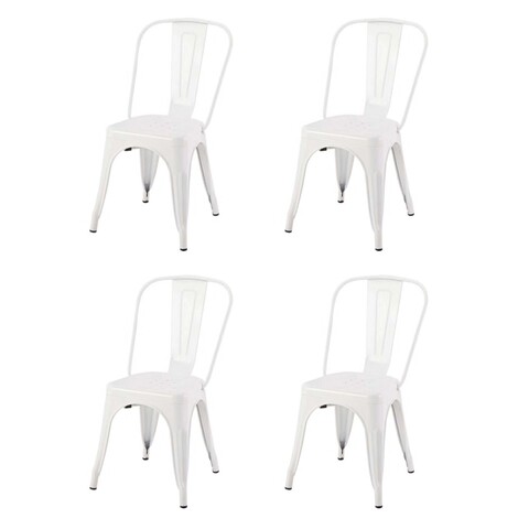 Set 4 scaune Retro, Heinner, metal, alb