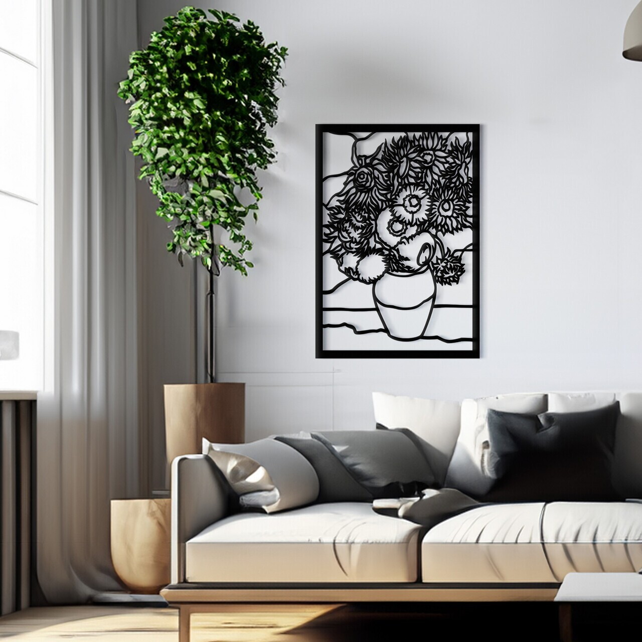 Decoratiune de perete, RT-AWD-002, Dimensiuni: 58,5 x 41 cm, Negru — imaginea 3