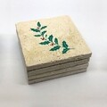 Set 4 suporturi de pahar TBA57581, Taylor, 10x10x1 cm, piatra, multicolor
