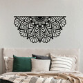 Decoratiune de perete, Mandala-S-2, Metal, Dimensiune: 117 x 1,5 x 59 cm, Negru