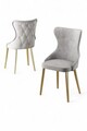 Set scaune 4 piese, Charlotte, Alpa, Gri / Auriu