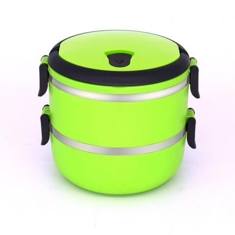 Caserola termica dubla, heinner, 2x700 ml, inox/polipropilena, verde