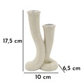 Suport lumanare Stons, Mauro Ferretti, 10x6.5x17.5 cm, polirasina, crem