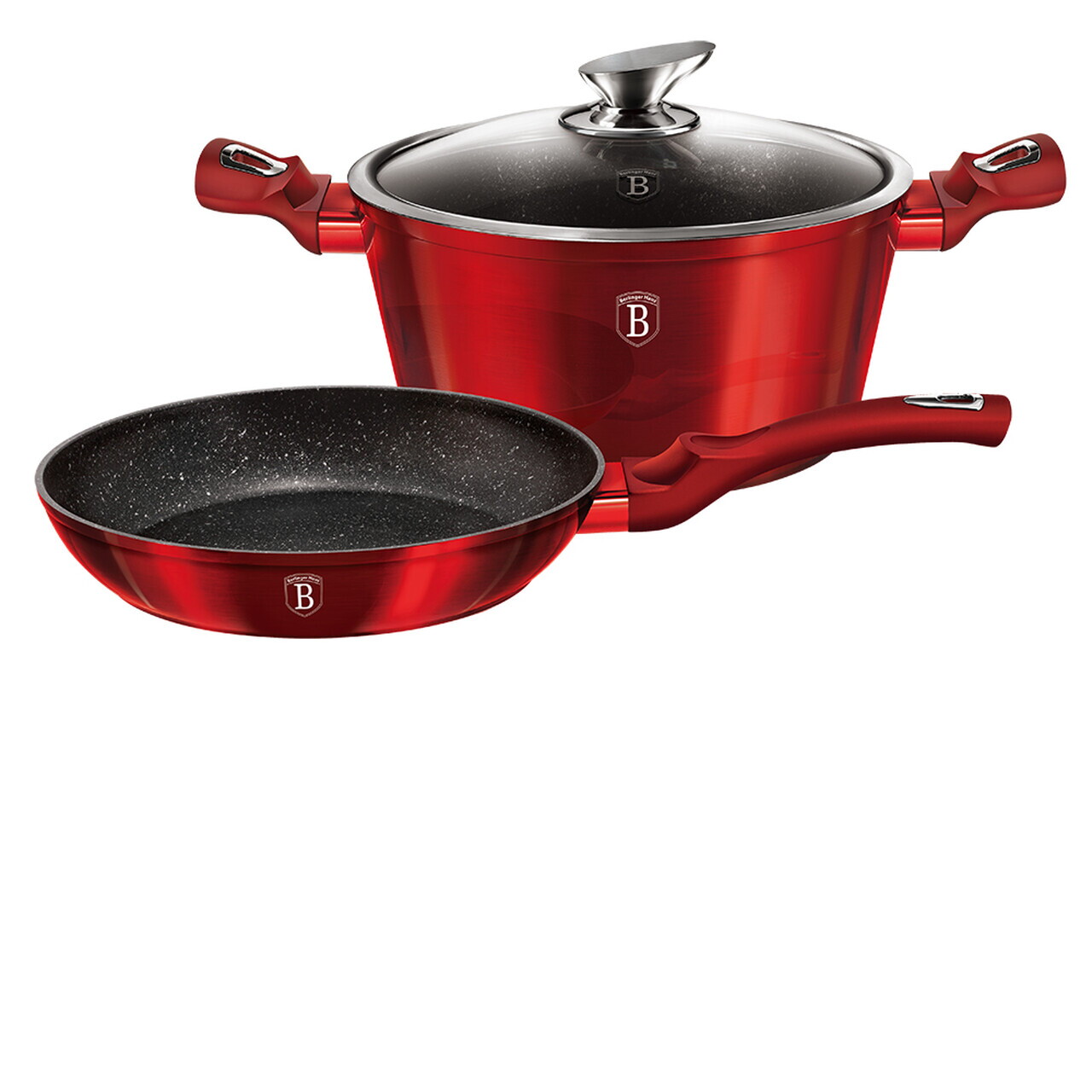 Set pentru gatit Berlinger Haus, Burgundy, 3 piese, aluminiu forjat, rosu - imagine 5