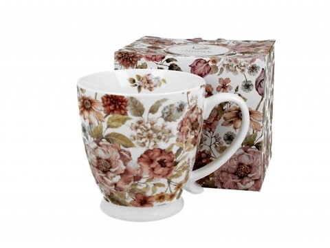 Cana, duo, pastel flowers - white, 480 ml, portelan, multicolor