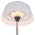 Masa cafea cu lumina LED si  incalzitor pentru gradina/terasa Hot, 75.5 cm, 900-1200-2100 W , aluminiu/poliester, alb